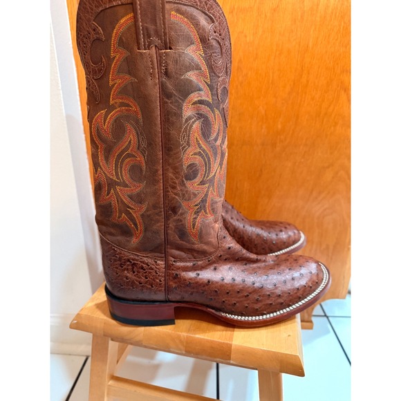 Vintage Justin Full Quill Ostrich Boots Sz 10 EE - Picture 8 of 16